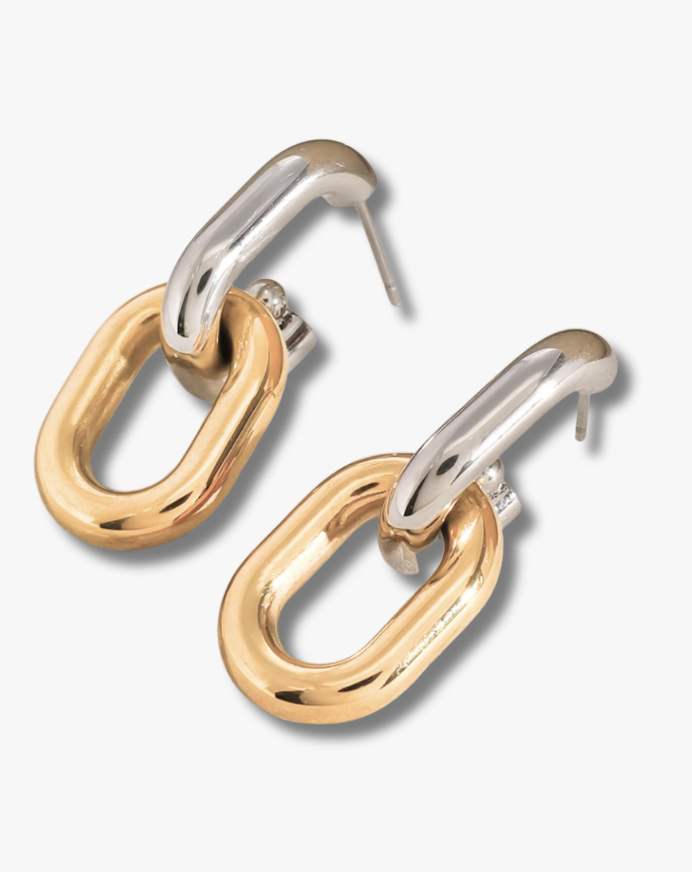 Two-Tone Link Earrings
